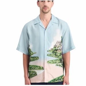 Scotch & Soda Men’s Relaxed Fit Printed Tencel Shirt  Size L NWT Resort Travel